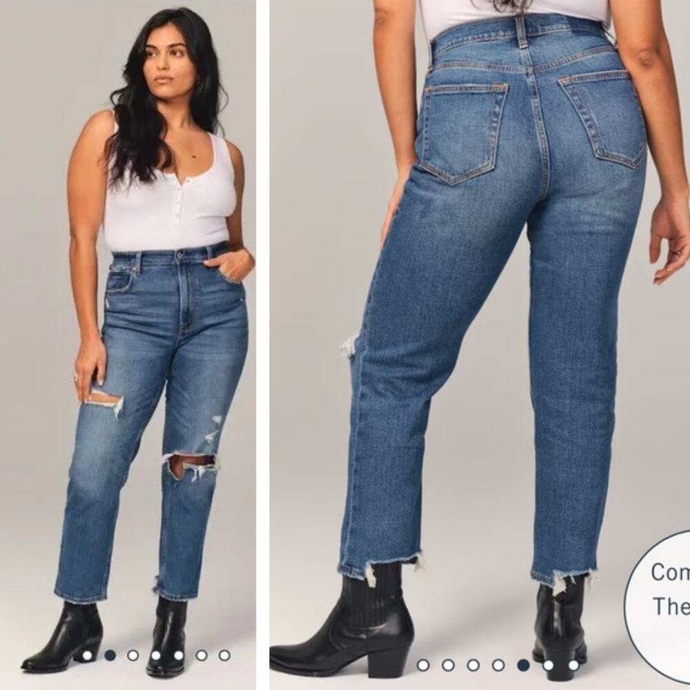 NWT ABERCROMBIE & FITCH Curve Love The Ankle Straight Ultra High Rise 26 X SHORT